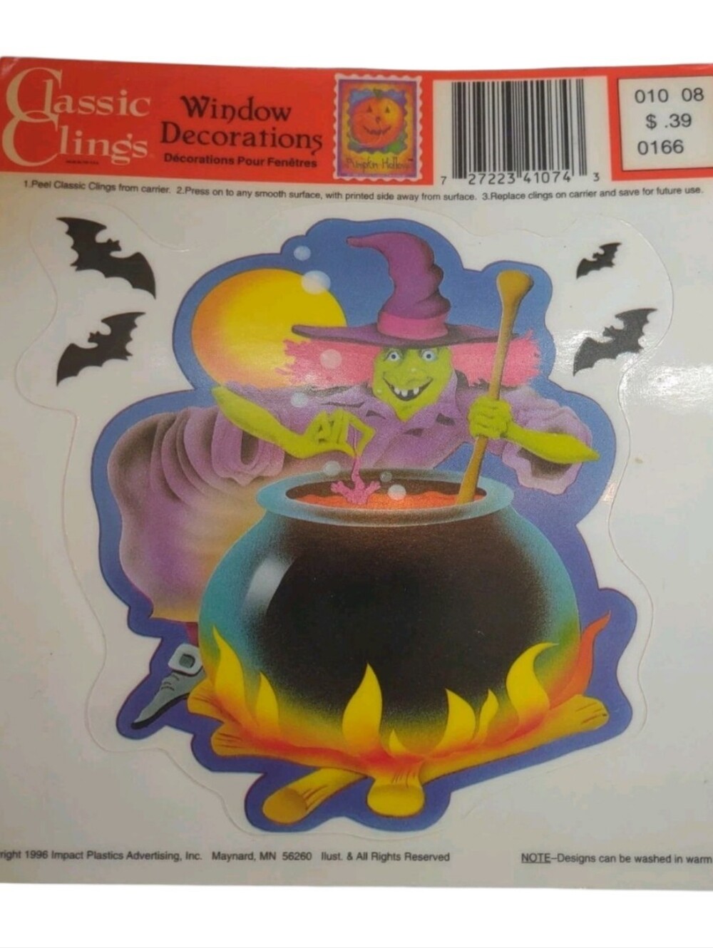 Halloween Witch Window Decoration NEW vintage 1996